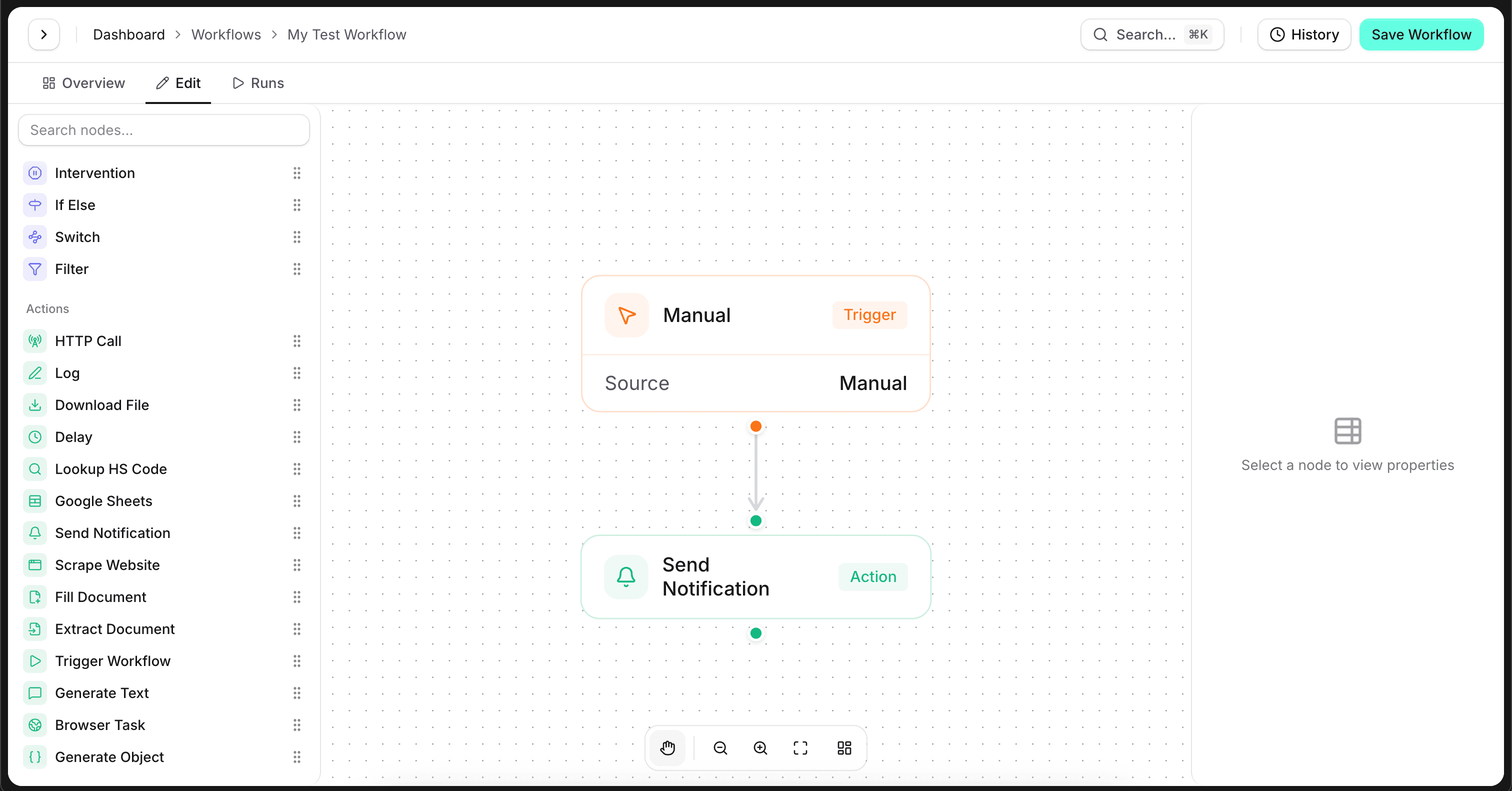 screenshot showing the connection being made between nodes